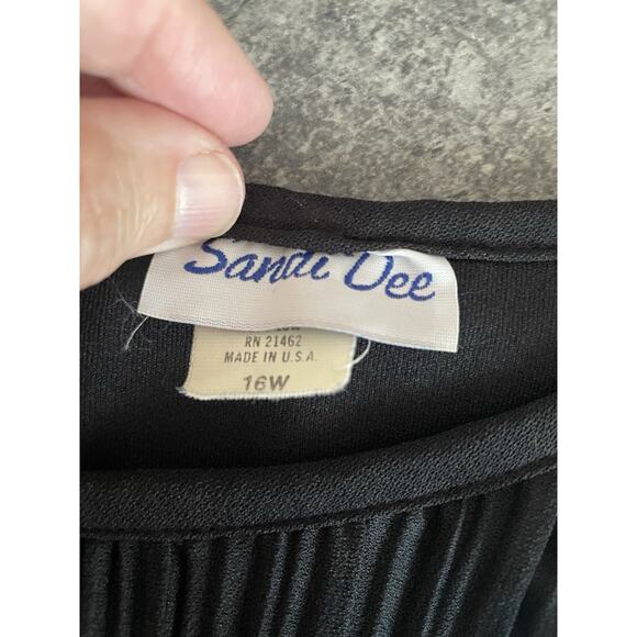 Vintage Black Dress 16 Maxi Whimsigoth Pleated Tiered Cocktail Event NYE Mature - Picture 5 of 9